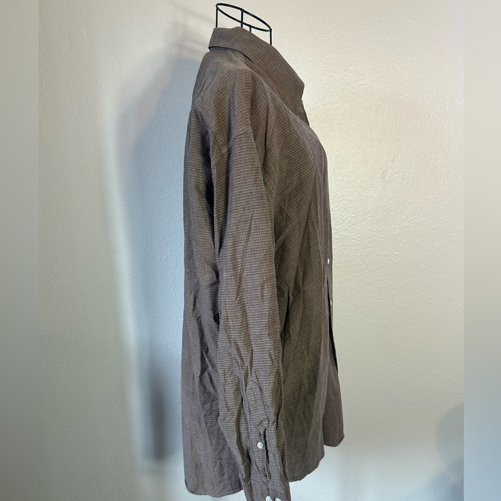 Perry Ellis Portfolio Brown Button Up - Picture 4 of 9